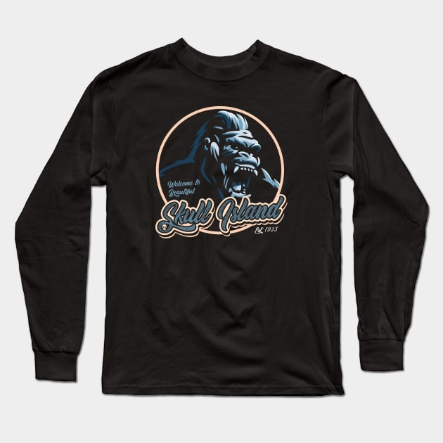 Welcome to Beautiful Skull Island Long Sleeve T-Shirt by Alema Art